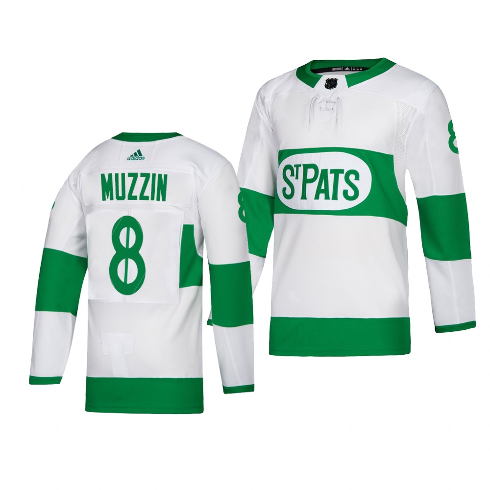 Maple Leafs #8 Jake Muzzin adidas White 2019 St. Patrick's Day Authentic Player Stitched NHL Jersey
