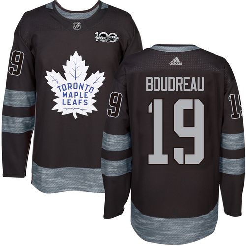Adidas Maple Leafs #19 Bruce Boudreau Black 1917-2017 100th Anniversary Stitched NHL Jersey