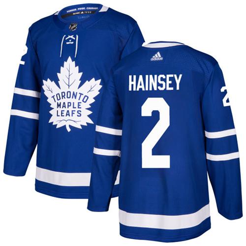 Adidas Maple Leafs #2 Ron Hainsey Blue Home Authentic Stitched NHL Jersey