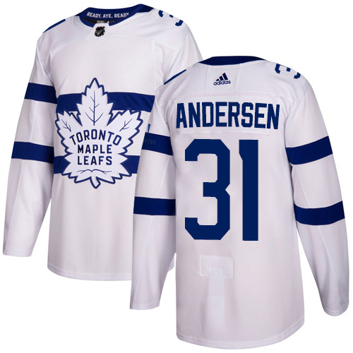 Adidas Maple Leafs #31 Frederik Andersen White Authentic 2018 Stadium Series Stitched NHL Jersey
