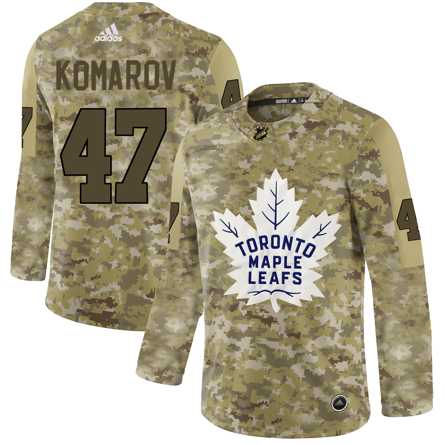 Adidas Maple Leafs #47 Leo Komarov Camo Authentic Stitched NHL Jersey