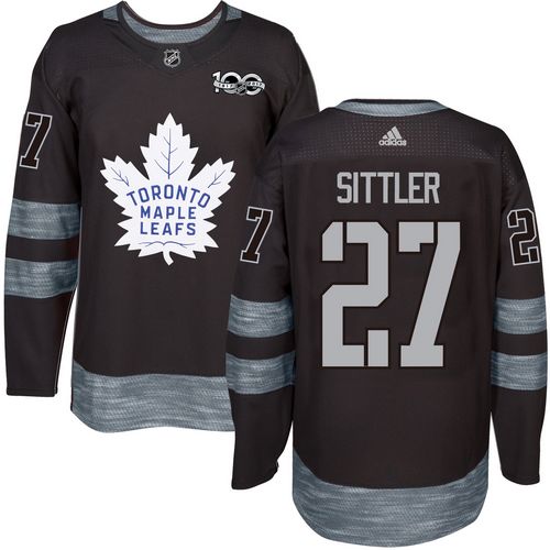 Adidas Maple Leafs #27 Darryl Sittler Black 1917-2017 100th Anniversary Stitched NHL Jersey
