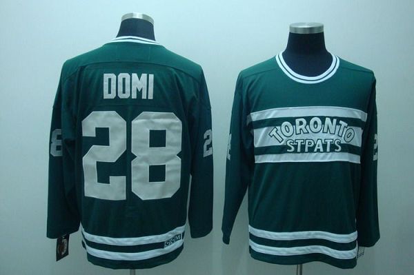 Maple Leafs #28 Tie Domi Stitched Green CCM Throwback NHL Jersey