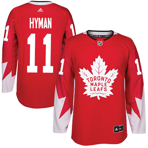 Adidas Maple Leafs #11 Zach Hyman Red Team Canada Authentic Stitched NHL Jersey