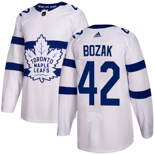 Adidas Maple Leafs #42 Tyler Bozak White Authentic 2018 Stadium Series Stitched NHL Jersey