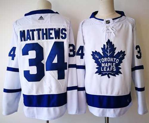 Adidas Maple Leafs #34 Auston Matthews White Road Authentic Stitched NHL Jersey