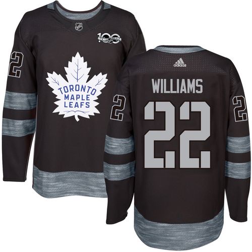 Adidas Maple Leafs #22 Tiger Williams Black 1917-2017 100th Anniversary Stitched NHL Jersey