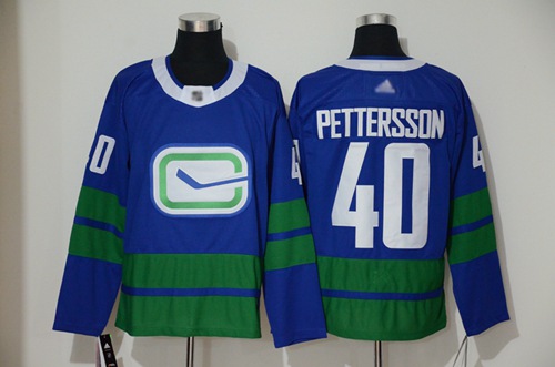 Adidas Canucks #40 Elias Pettersson Blue Alternate Authentic Stitched NHL Jersey