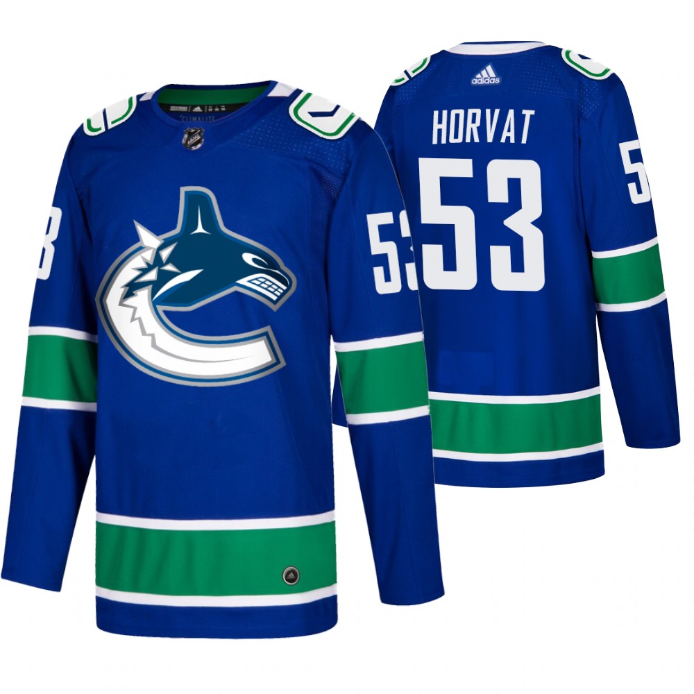 Men's Vancouver Canucks #53 Bo Horvat Adidas Blue 2019-20 Home Authentic NHL Jersey