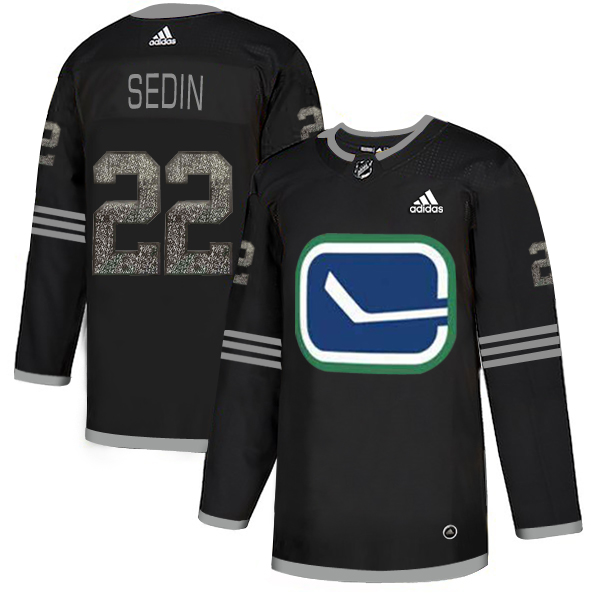 Adidas Canucks #22 Daniel Sedin Black_1 Authentic Classic Stitched NHL Jersey
