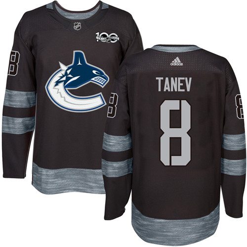 Adidas Canucks #8 Christopher Tanev Black 1917-2017 100th Anniversary Stitched NHL Jersey