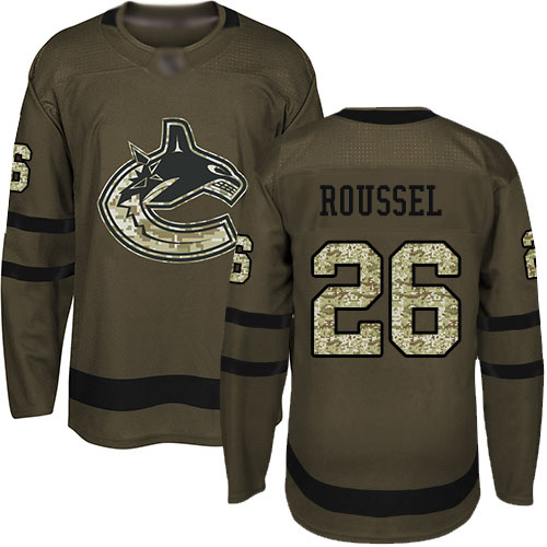 Adidas Canucks #26 Antoine Roussel Green Salute to Service Stitched NHL Jersey