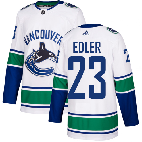 Adidas Canucks #23 Alexander Edler White Road Authentic Stitched NHL Jersey