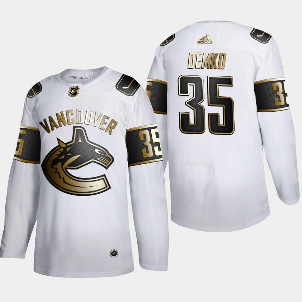 Vancouver Canucks #35 Thatcher Demko Men's Adidas White Golden Edition Limited Stitched NHL Jersey