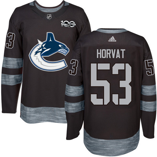 Adidas Canucks #53 Bo Horvat Black 1917-2017 100th Anniversary Stitched NHL Jersey