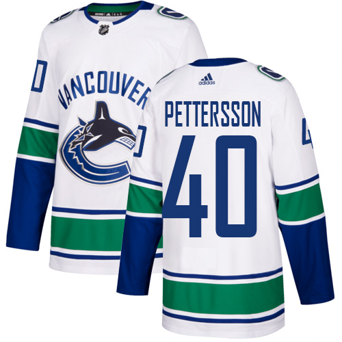 Adidas Canucks #40 Elias Pettersson White Road Authentic Stitched NHL Jersey