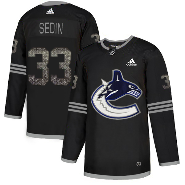Adidas Canucks #33 Henrik Sedin Black Authentic Classic Stitched NHL Jersey