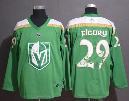 Adidas Golden Knights #29 Marc-Andre Fleury Green Authentic 2019 St. Patrick's Day Stitched NHL Jersey