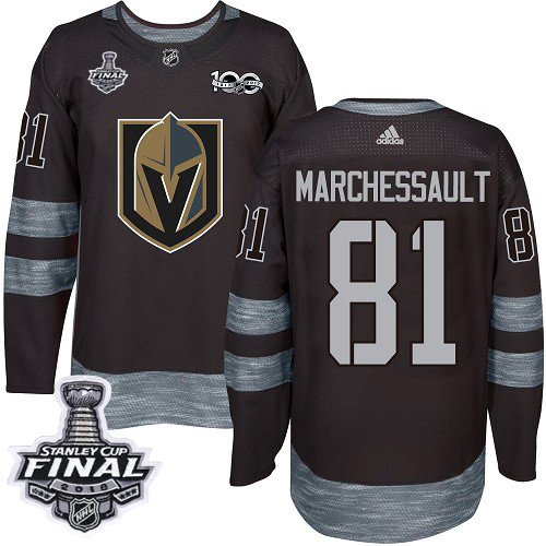 Adidas Golden Knights #81 Jonathan Marchessault Black 1917-2017 100th Anniversary 2018 Stanley Cup Final Stitched NHL Jersey