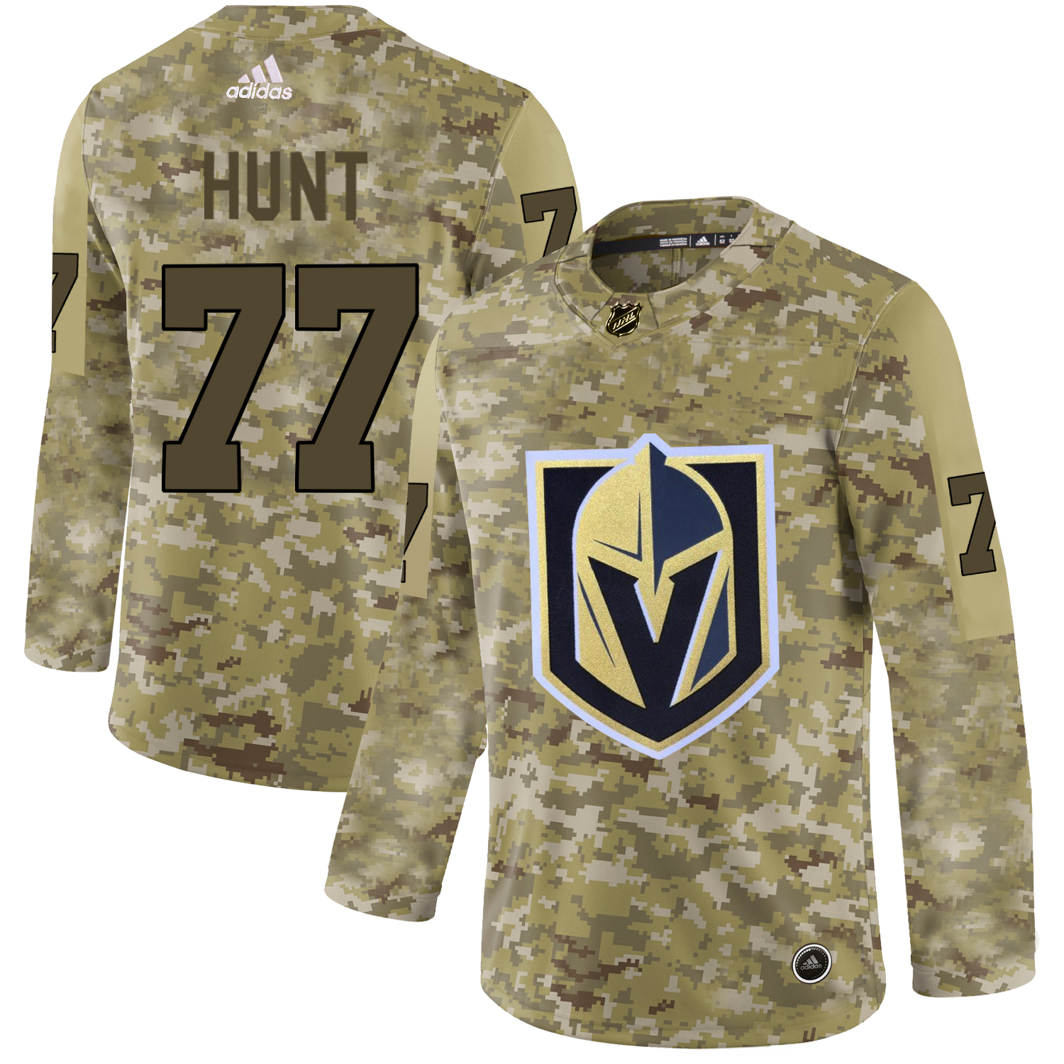 Adidas Golden Knights #77 Brad Hunt Camo Authentic Stitched NHL Jersey