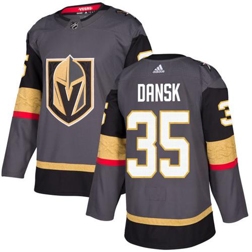 Adidas Golden Knights #35 Oscar Dansk Grey Home Authentic Stitched NHL Jersey
