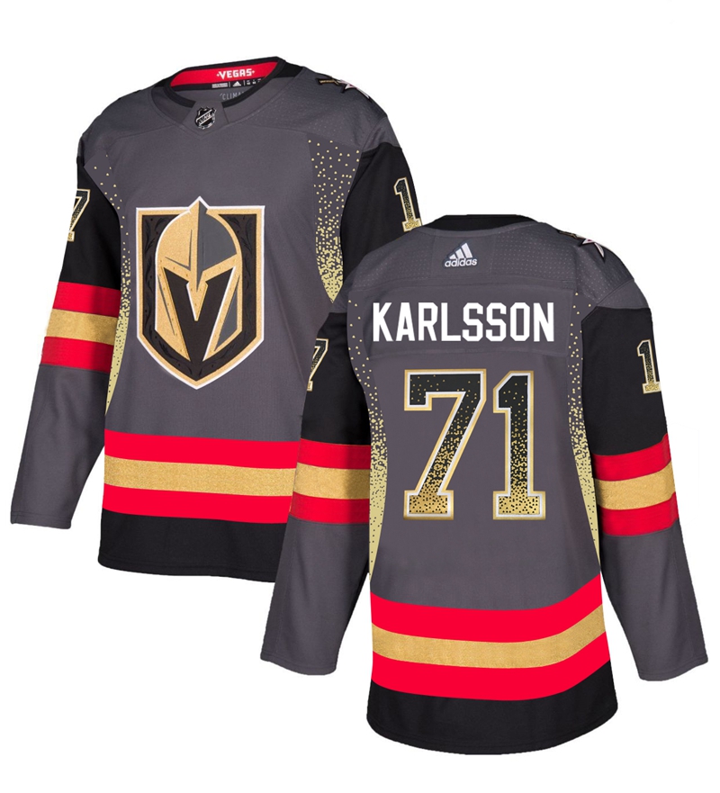 Adidas Golden Knights #71 William Karlsson Grey Home Authentic Drift Fashion Stitched NHL Jersey