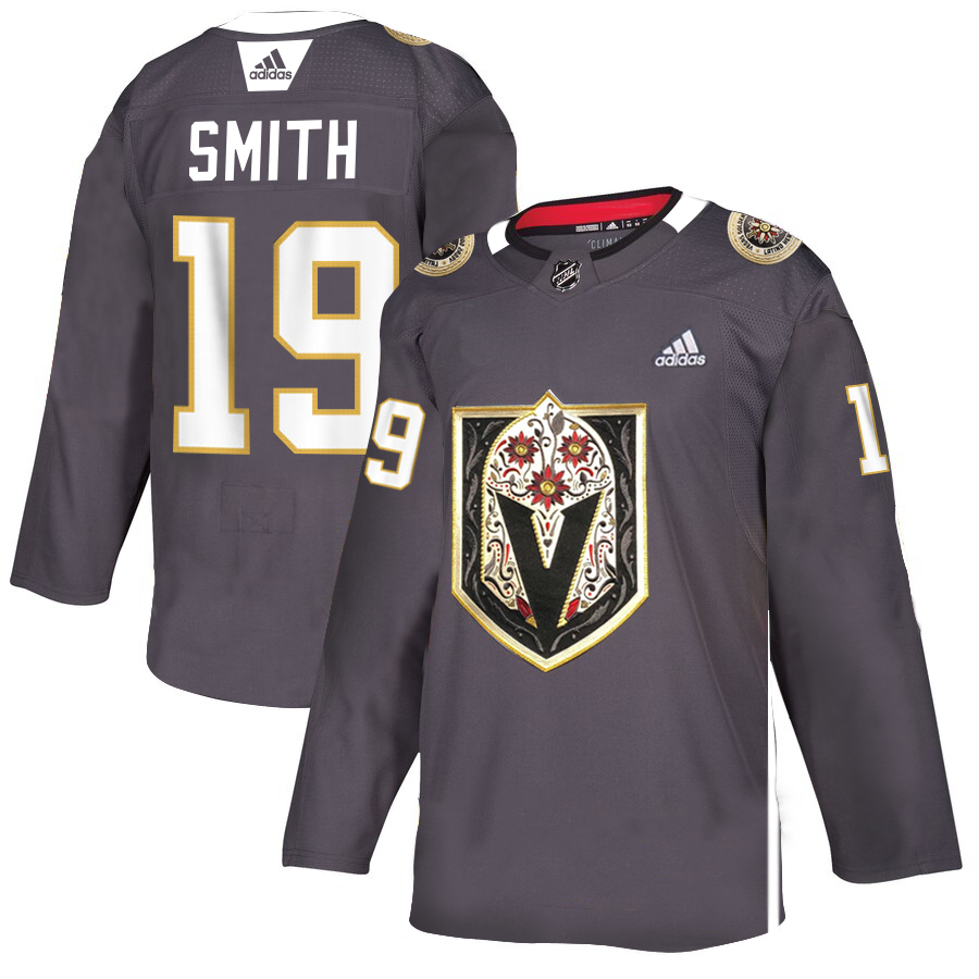 Vegas Golden Knights #19 Reilly Smith Men's Grey Adidas Latino Heritage Night Stitched NHL Jersey