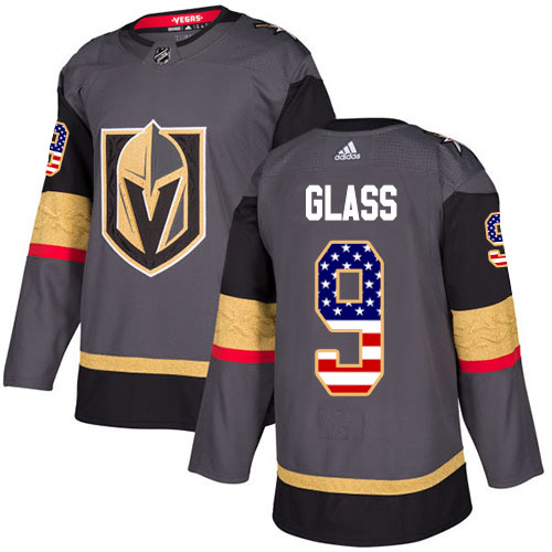 Adidas Golden Knights #9 Cody Glass Grey Home Authentic USA Flag Stitched NHL Jersey