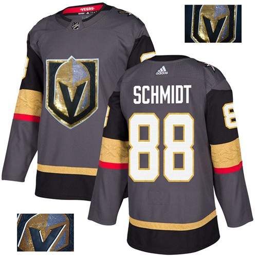 Adidas Golden Knights #88 Nate Schmidt Grey Home Authentic Fashion Gold Stitched NHL Jersey