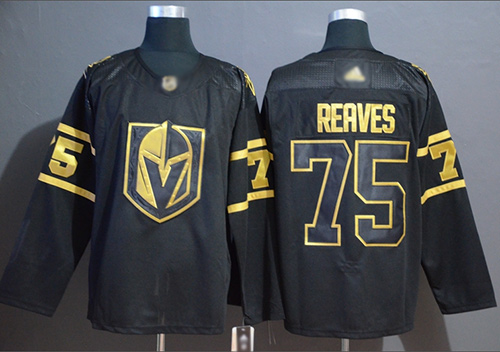 Adidas Golden Knights #75 Ryan Reaves Black/Gold Authentic Stitched NHL Jersey