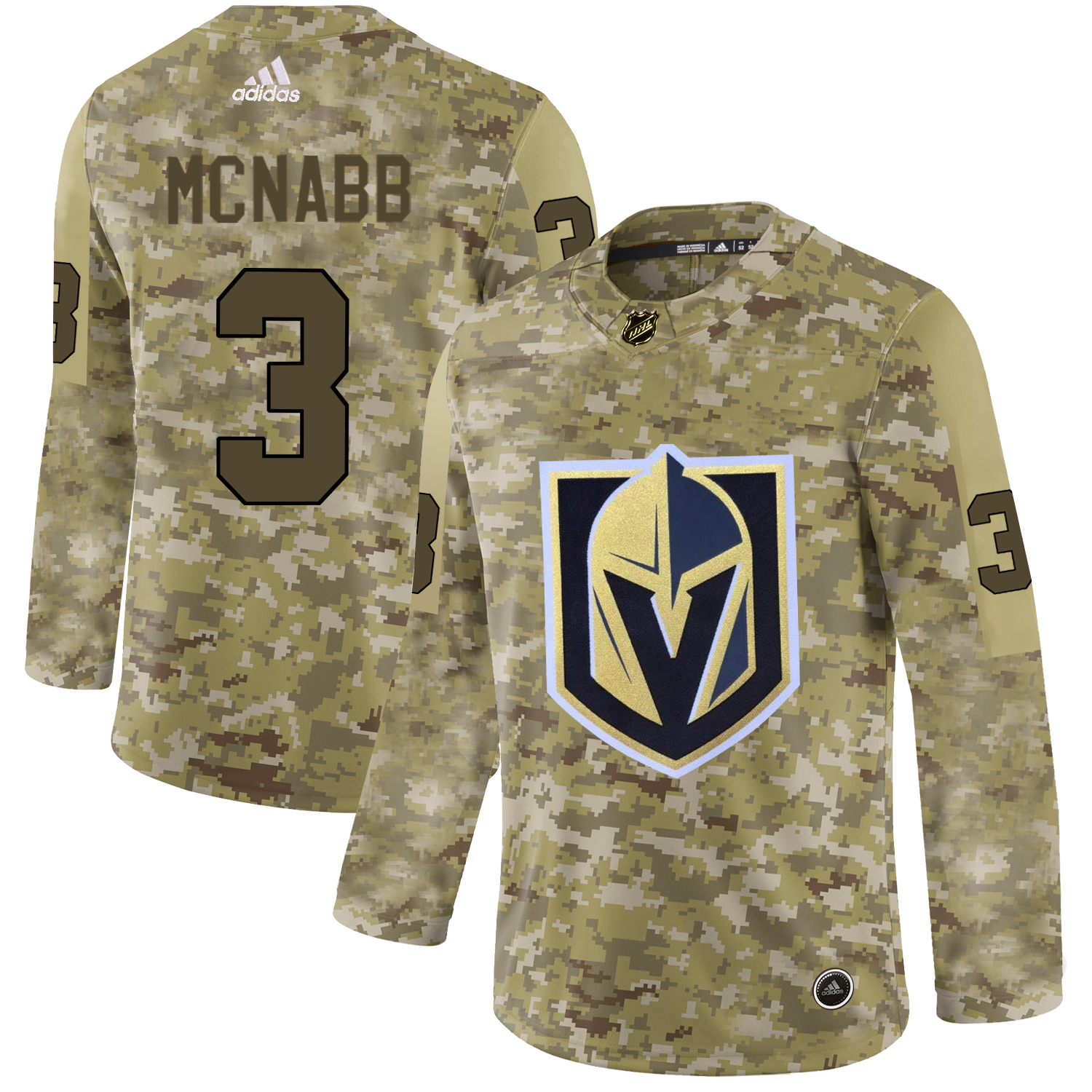 Adidas Golden Knights #3 Brayden McNabb Camo Authentic Stitched NHL Jersey