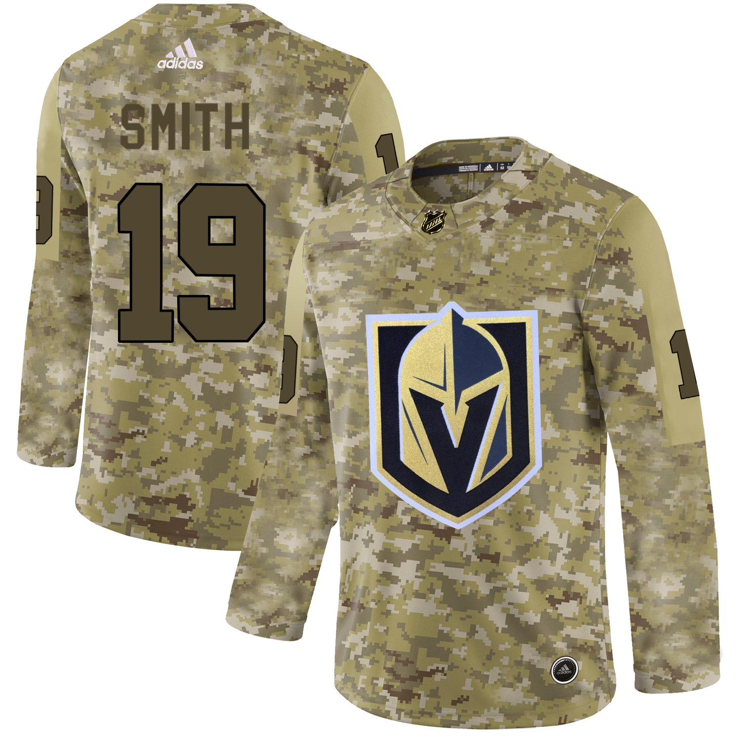 Adidas Golden Knights #19 Reilly Smith Camo Authentic Stitched NHL Jersey