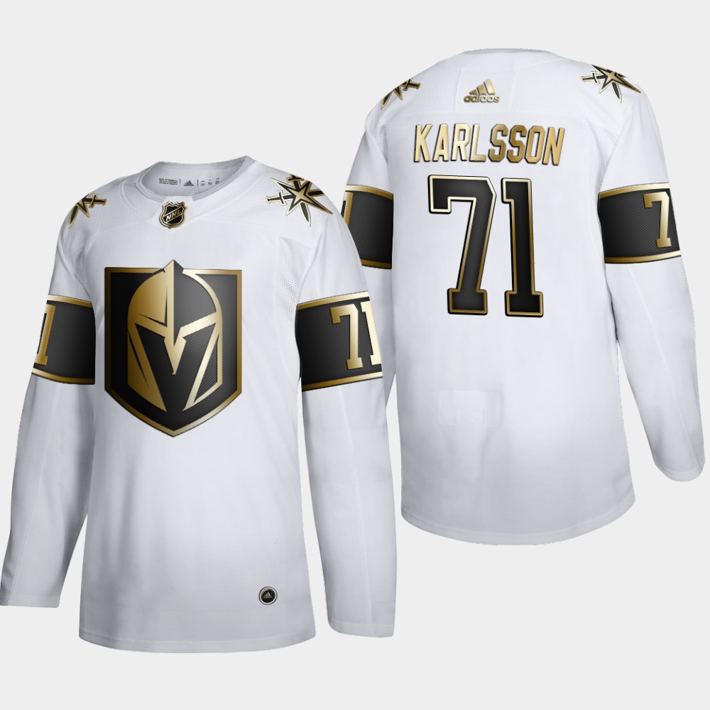 Vegas Golden Knights #71 William Karlsson Men's Adidas White Golden Edition Limited Stitched NHL Jersey