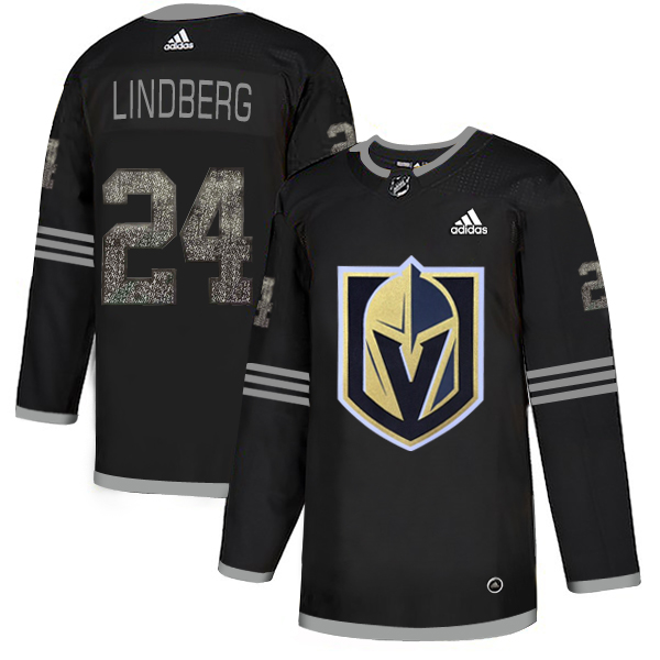 Adidas Golden Knights #24 Oscar Lindberg Black Authentic Classic Stitched NHL Jersey