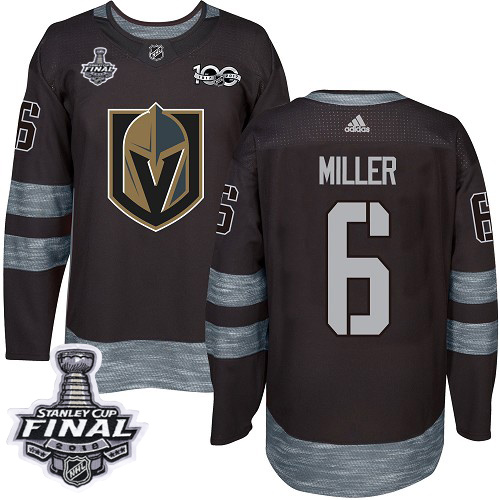 Adidas Golden Knights #6 Colin Miller Black 1917-2017 100th Anniversary 2018 Stanley Cup Final Stitched NHL Jersey