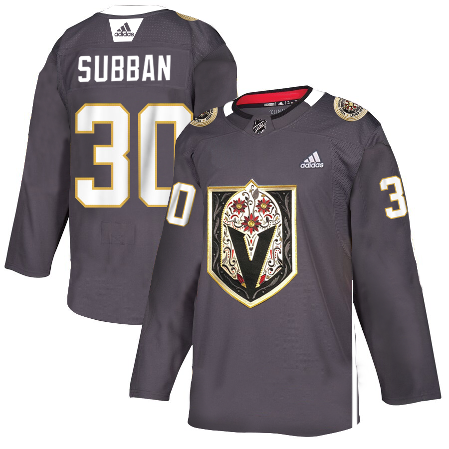 Vegas Golden Knights #30 Malcolm Subban Men's Grey Adidas Latino Heritage Night Stitched NHL Jersey