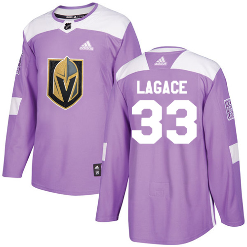 Adidas Golden Knights #33 Maxime Lagace Purple Authentic Fights Cancer Stitched NHL Jersey