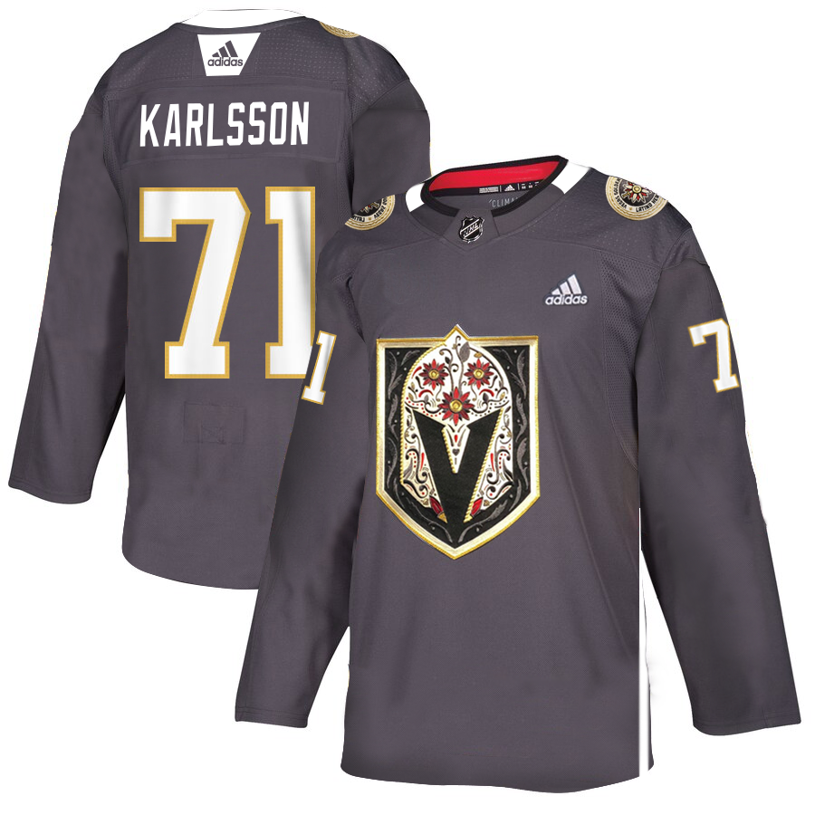 Vegas Golden Knights #71 William Karlsson Men's Grey Adidas Latino Heritage Night Stitched NHL Jersey