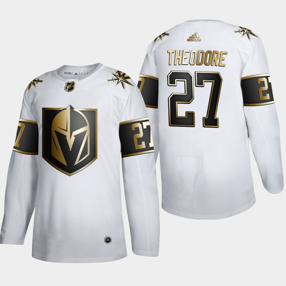 Vegas Golden Knights #27 Shea Theodore Men's Adidas White Golden Edition Limited Stitched NHL Jersey