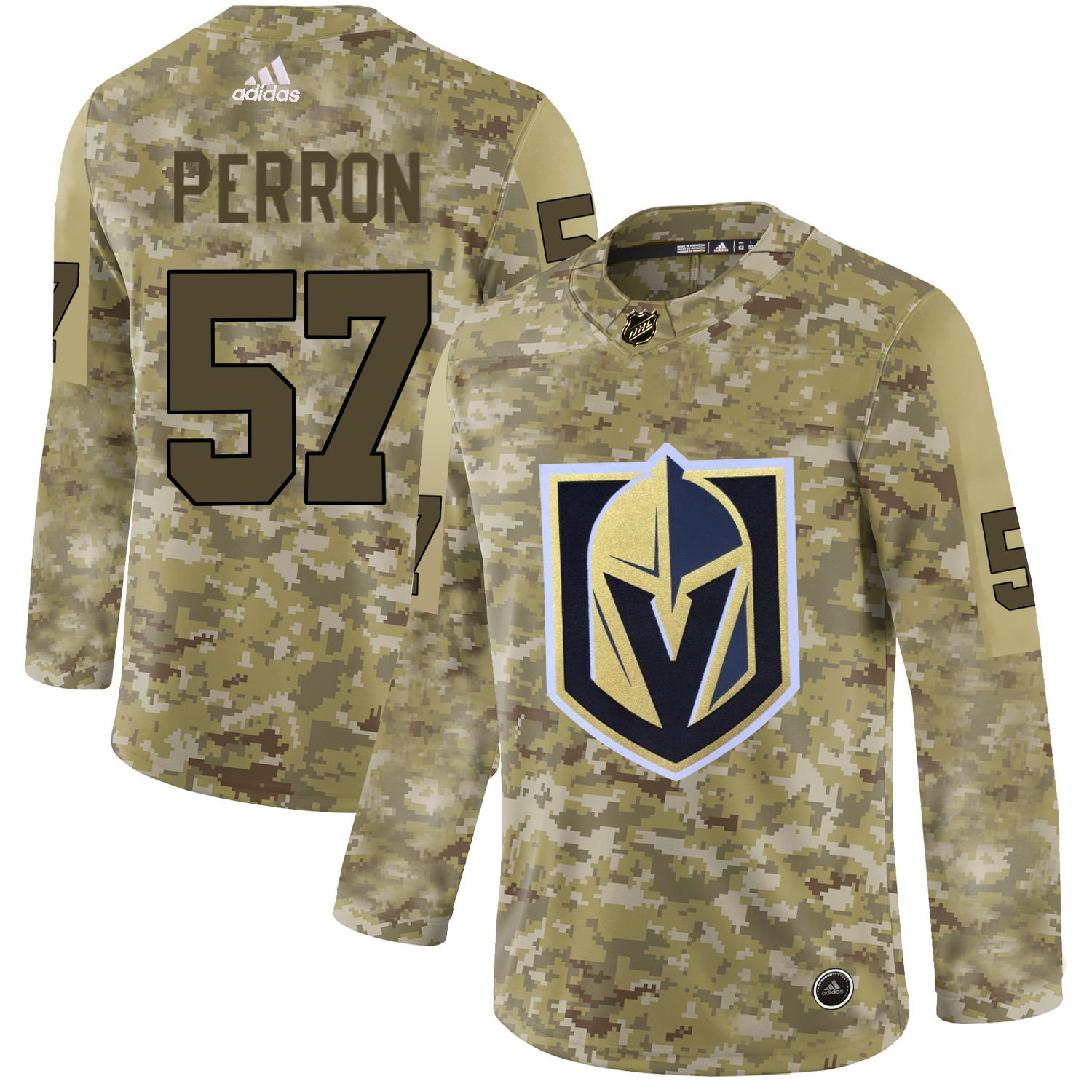 Adidas Golden Knights #57 David Perron Camo Authentic Stitched NHL Jersey