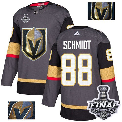 Adidas Golden Knights #88 Nate Schmidt Grey Home Authentic Fashion Gold 2018 Stanley Cup Final Stitched NHL Jersey
