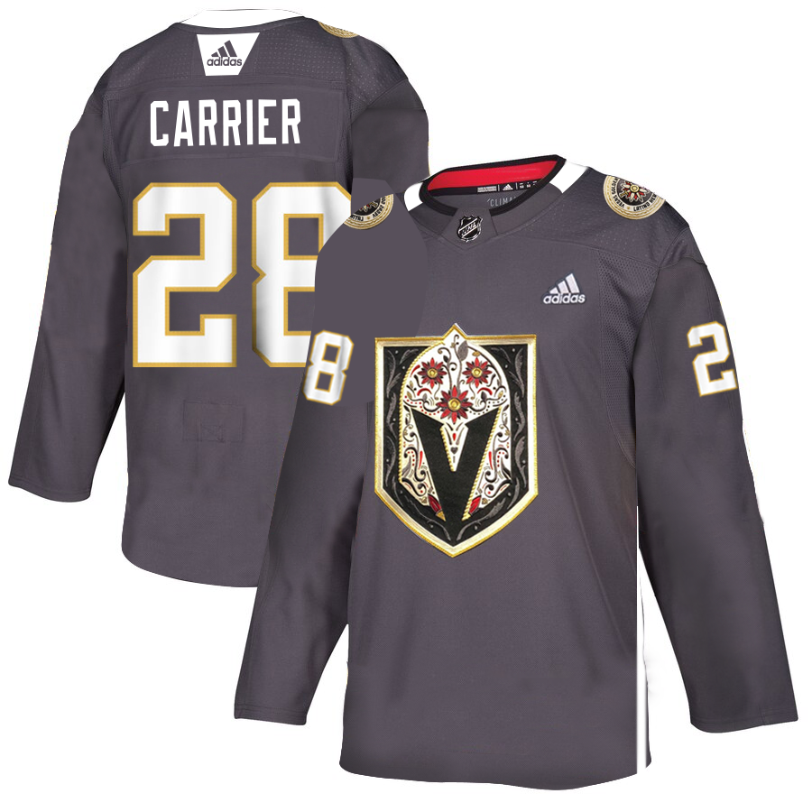 Vegas Golden Knights #28 William Carrier Men's Grey Adidas Latino Heritage Night Stitched NHL Jersey