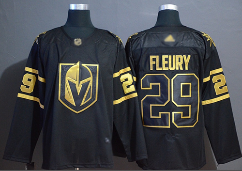 Adidas Golden Knights #29 Marc-Andre Fleury Black/Gold Authentic Stitched NHL Jersey