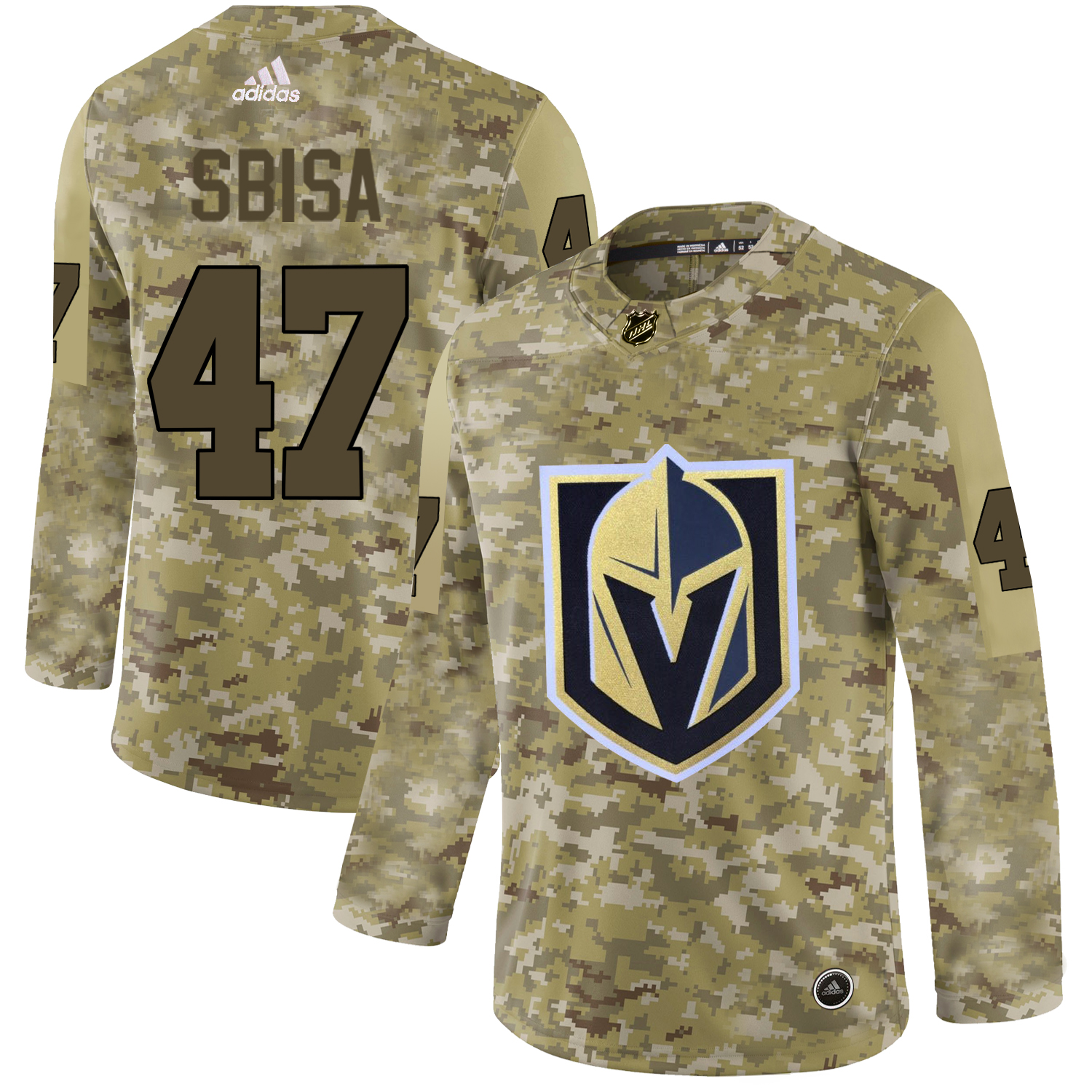 Adidas Golden Knights #47 Luca Sbisa Camo Authentic Stitched NHL Jersey