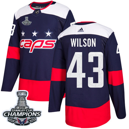Adidas Capitals #43 Tom Wilson Navy Authentic 2018 Stadium Series Stanley Cup Final Champions Stitched NHL Jersey