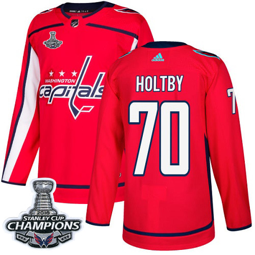 Adidas Capitals #70 Braden Holtby Red Home Authentic Stanley Cup Final Champions Stitched NHL Jersey