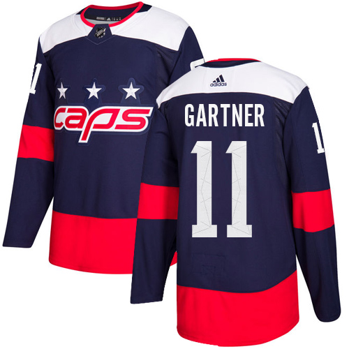 Adidas Capitals #11 Mike Gartner Navy Authentic 2018 Stadium Series Stitched NHL Jersey