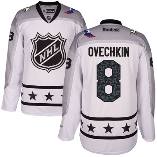 Capitals #8 Alex Ovechkin White 2017 All-Star Metropolitan Division Stitched NHL Jersey