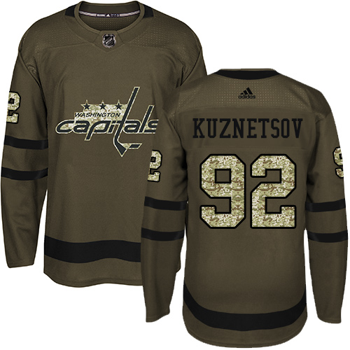 Adidas Capitals #92 Evgeny Kuznetsov Green Salute to Service Stitched NHL Jersey