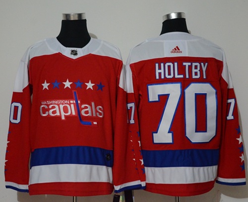 Adidas Capitals #70 Braden Holtby Red Alternate Authentic Stitched NHL Jersey